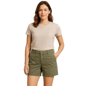 DOCKERS Women’s Shorts Size 6 Olive Green Mid Rise Curvy Stretch Utility Pockets